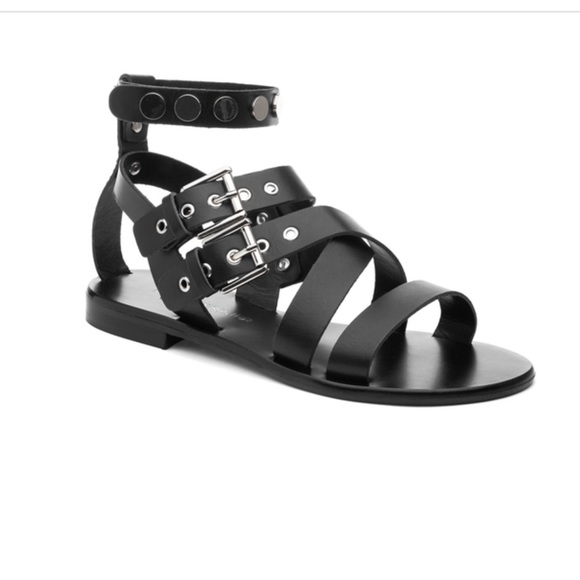 Manhattan Beach Shoes - Manhattan Beach Italian Leather Black & Metal Chic Sandals